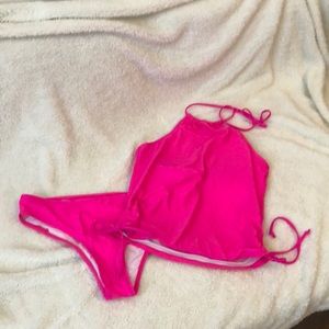 Hot pink tankini